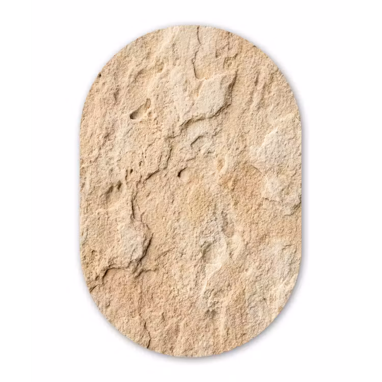 Muurovaal aluminium - Textuur - Steen - Natuur - Beige — 1
