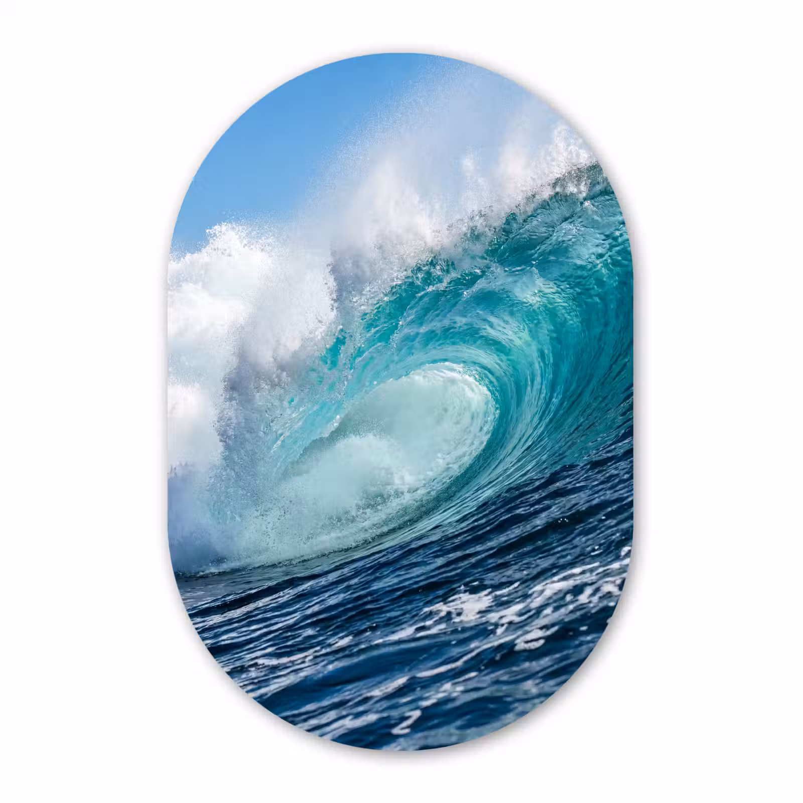 Muurovaal aluminium - Golf - Oceaan - Water - Dynamisch - Blauw — 1