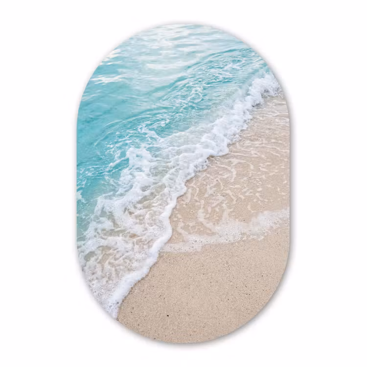 Muurovaal aluminium - Strand - Zee - Golf - Natuur - Blauw — 1