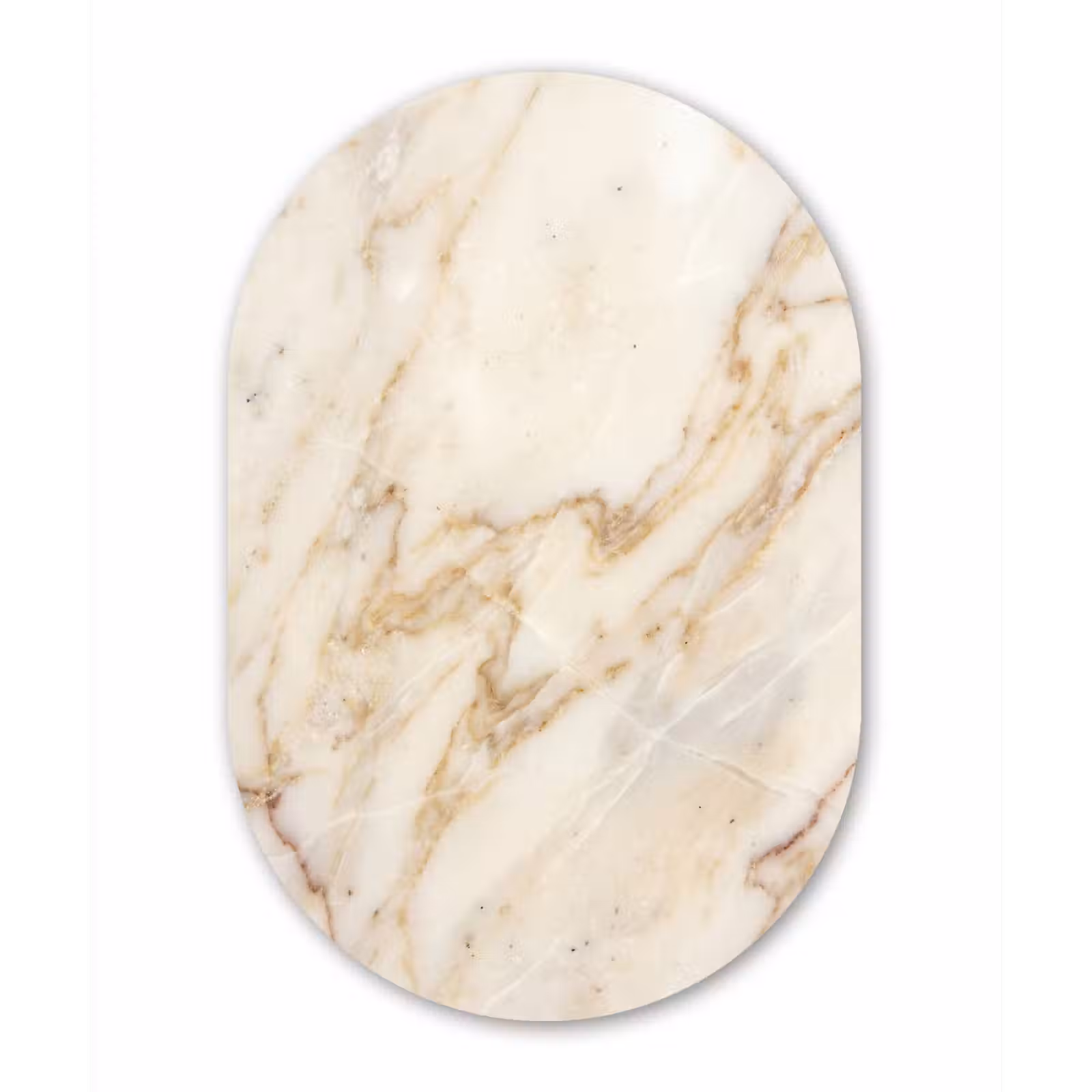 Muurovaal aluminium - Marmer - Ader - Abstract - Wit - Goud — 1