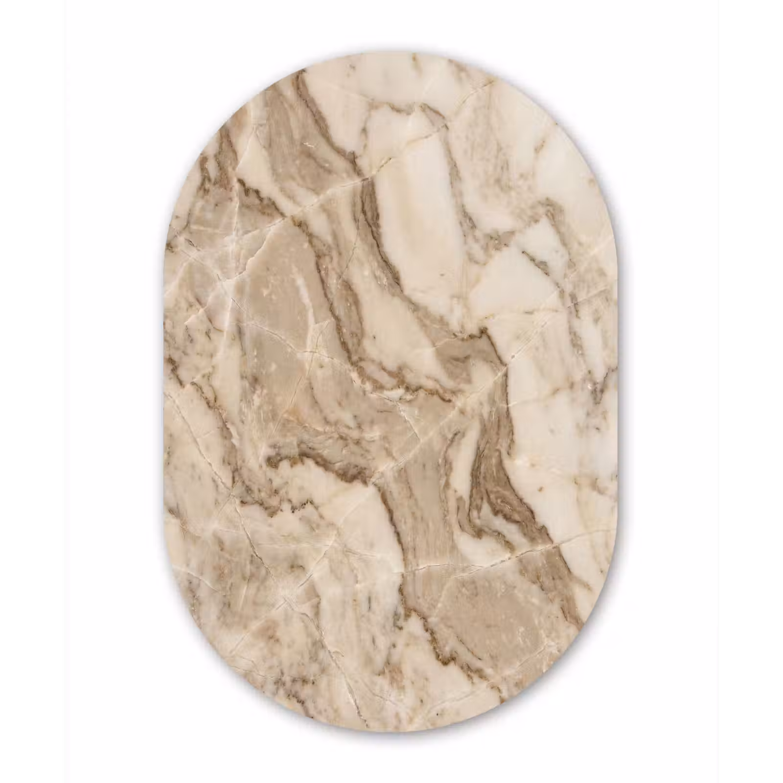 Muurovaal aluminium - Marmer - Aderen - Textuur - Beige - Modern — 1