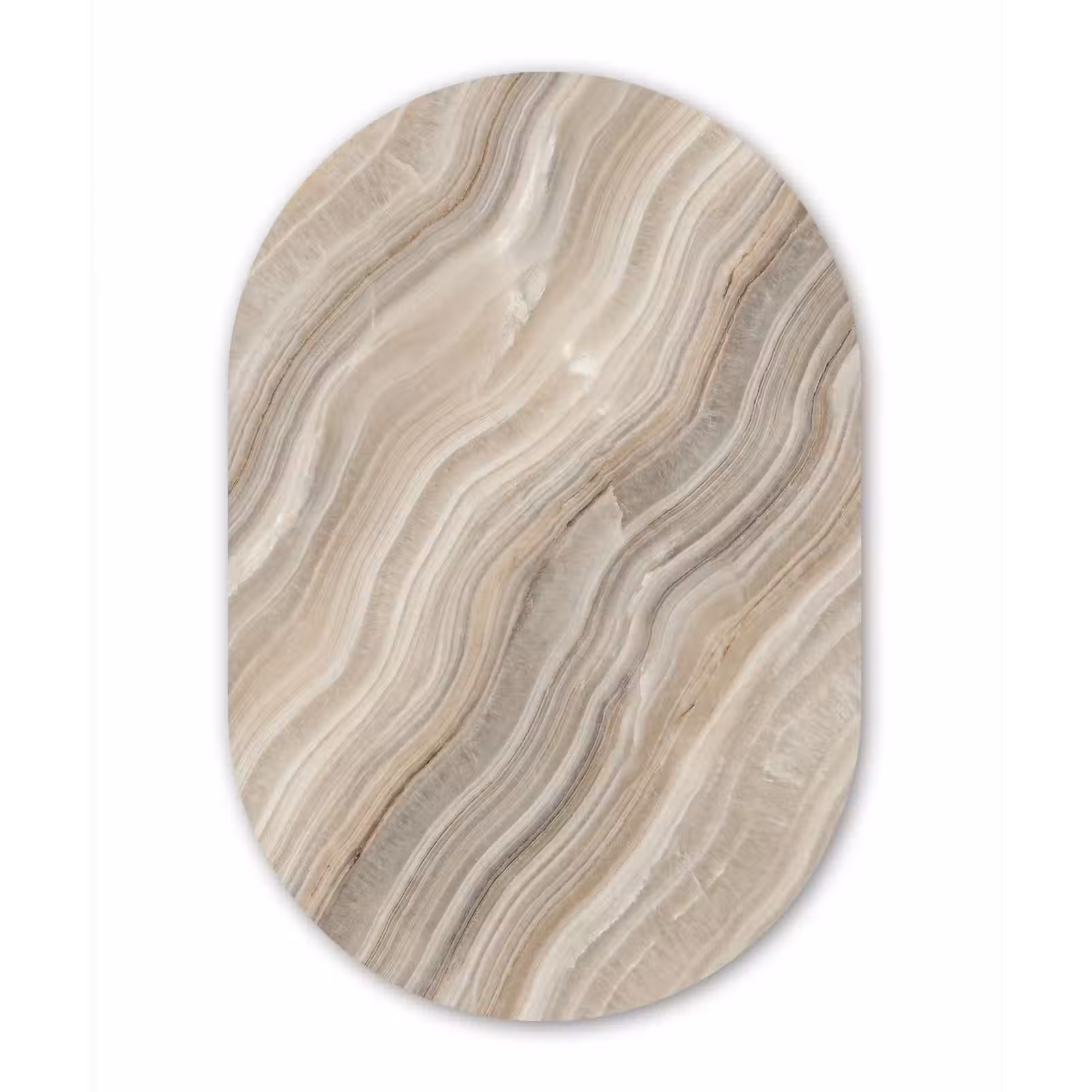 Muurovaal aluminium - Textuur - Golvend - Abstract - Modern - Beige — 1