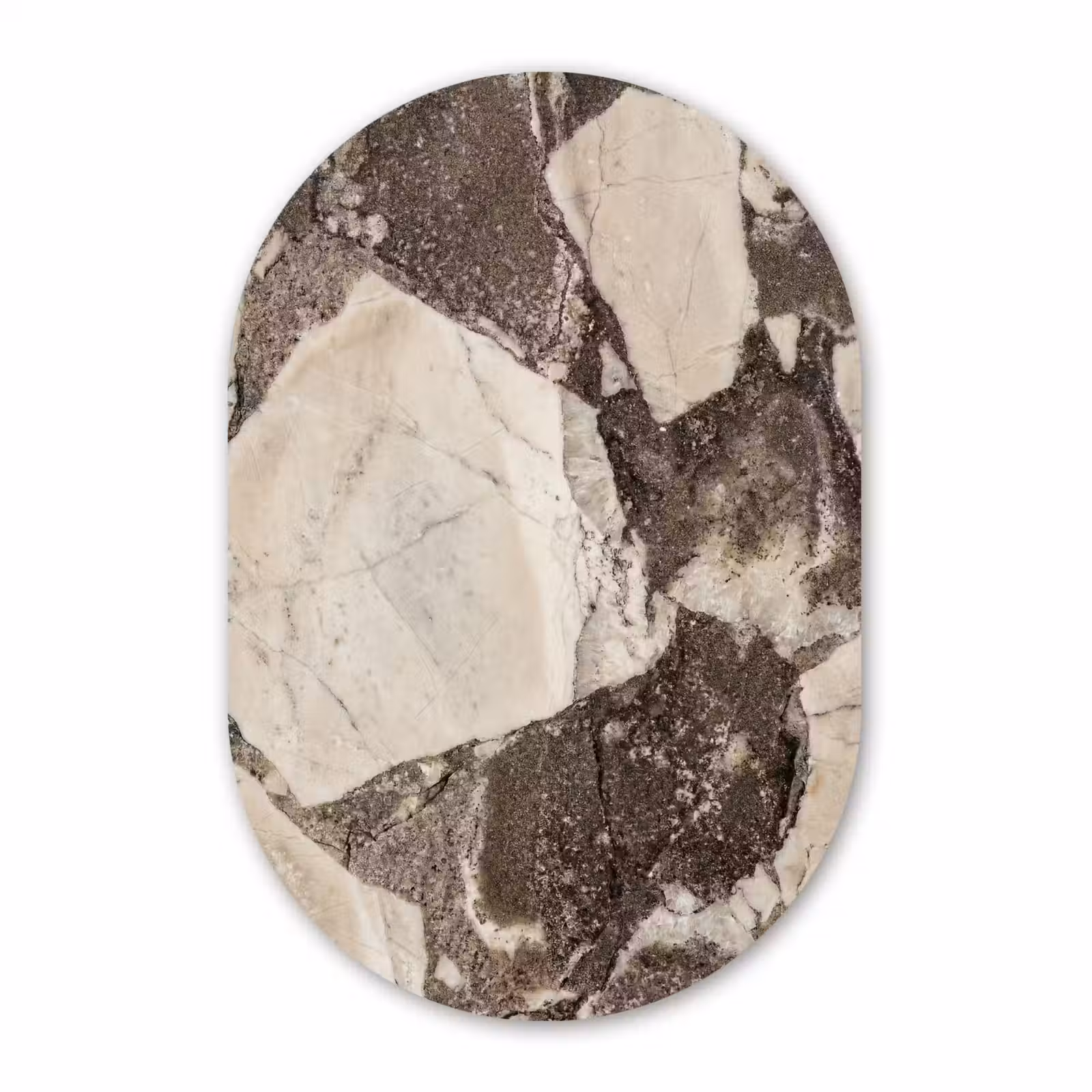Muurovaal aluminium - Textuur - Marmer - Abstract - Beige - Bruin — 1