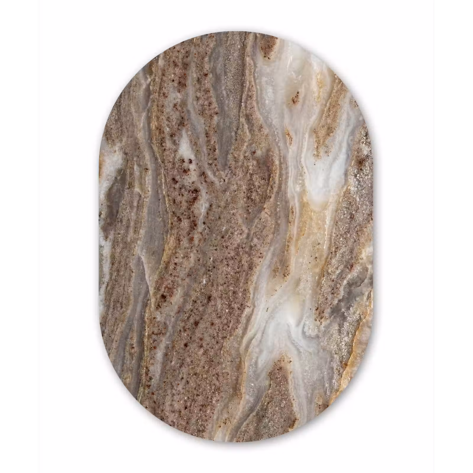 Muurovaal aluminium - Textuur - Steen - Abstract - Beige — 1