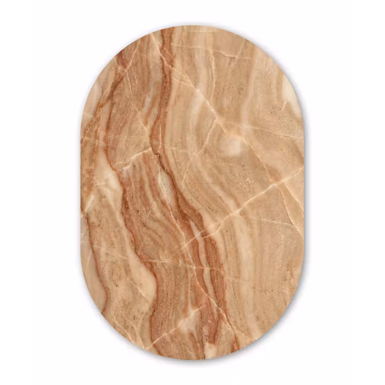 Muurovaal aluminium - Marmer - Ader - Natuur - Abstract - Beige — 1