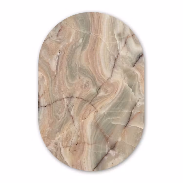 Muurovaal aluminium - Marmer - Patroon - Abstract - Beige - Groen — 1