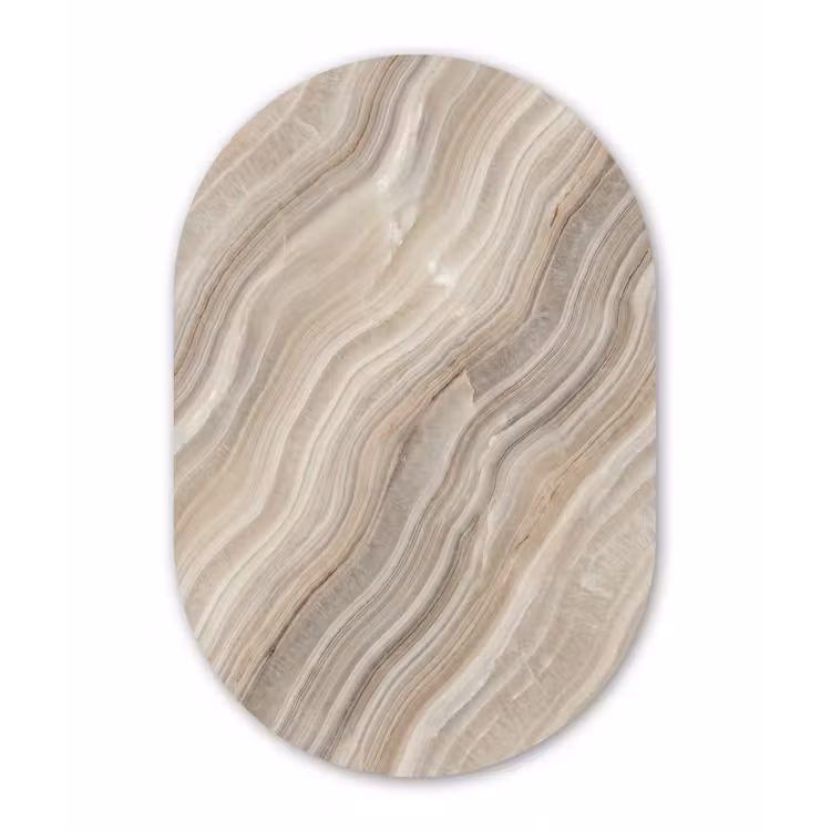 Muurovaal aluminium - Textuur - Golvend - Abstract - Modern - Beige — 1
