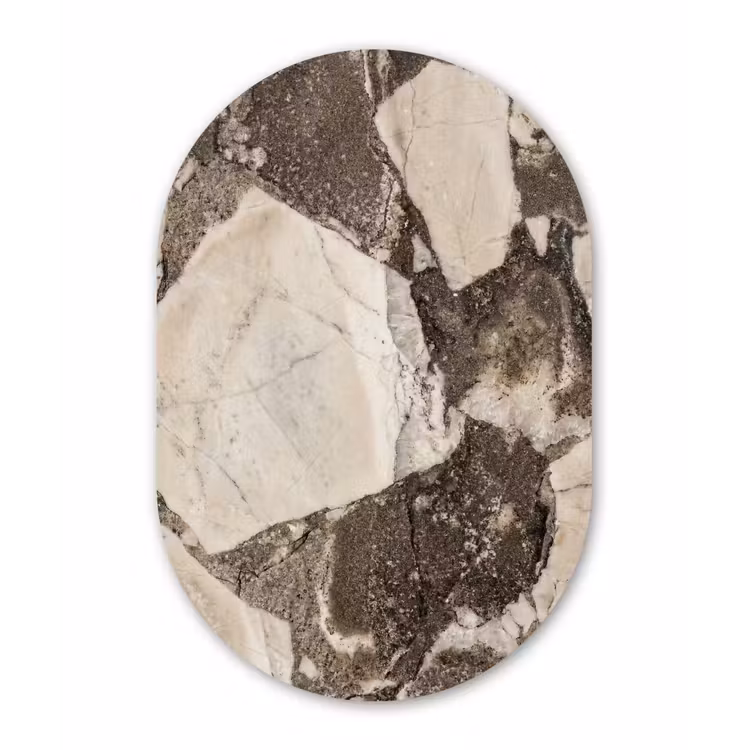 Muurovaal aluminium - Textuur - Marmer - Abstract - Beige - Bruin — 1