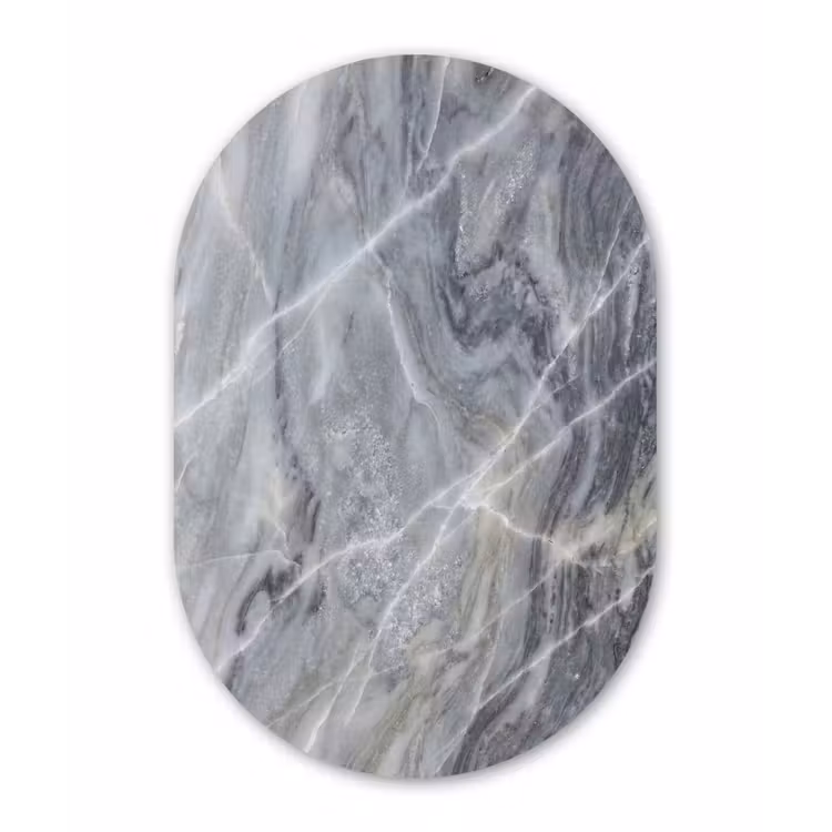 Muurovaal aluminium - Marmer - Ader - Patroon - Abstract - Grijs — 1