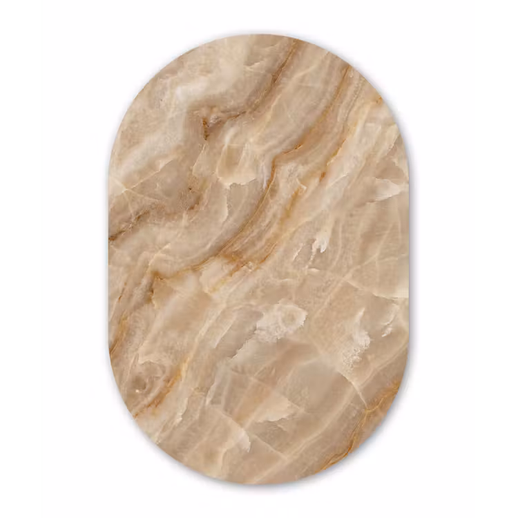Muurovaal aluminium - Steen - Ader - Natuur - Modern - Beige — 1