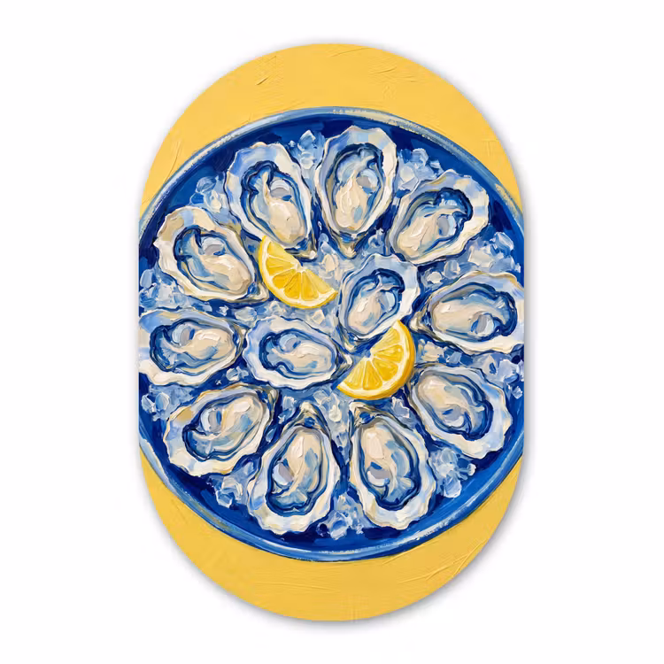 Muurovaal aluminium - Oesters - Citroen - IJs - Modern - Geel — 1