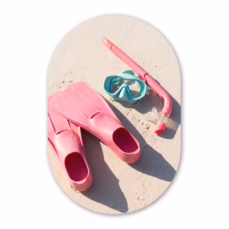 Muurovaal aluminium - Snorkelset - Strand - Zomer - Roze — 1