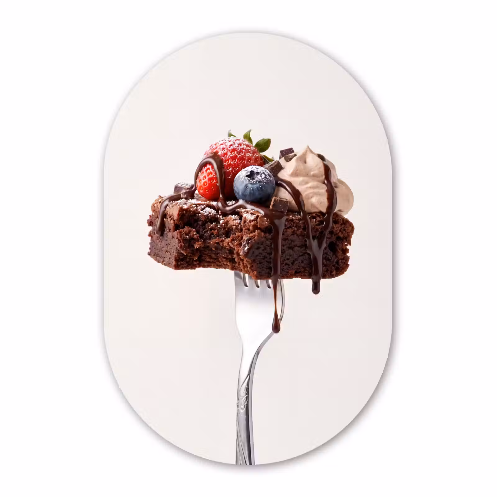 Muurovaal aluminium - Vork - brownie - aardbei — 1
