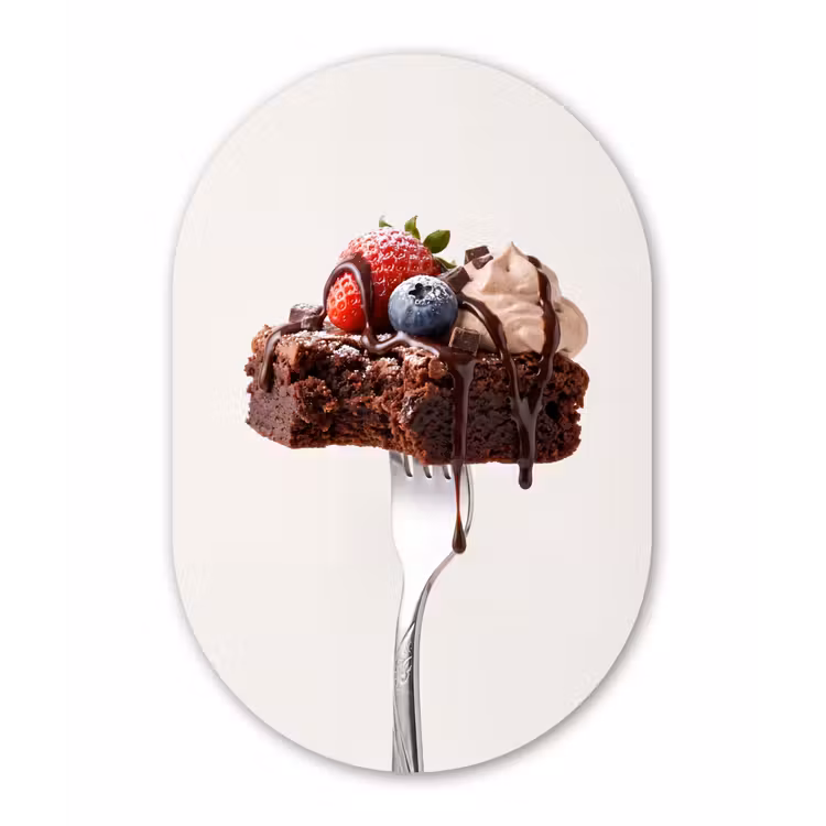 Muurovaal aluminium - Vork - brownie - aardbei — 1
