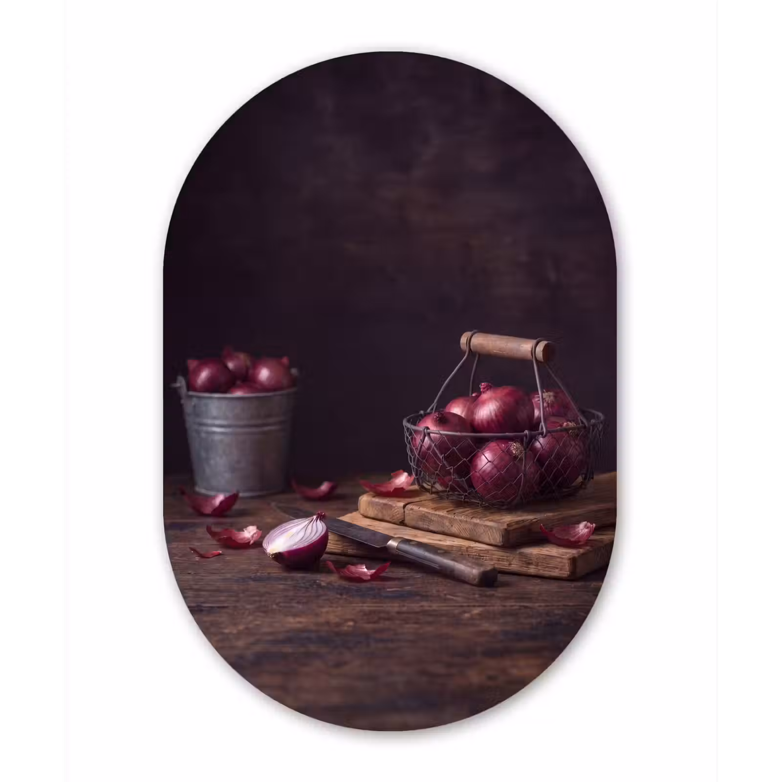 Muurovaal aluminium - Ui - Eten - Rustiek — 1