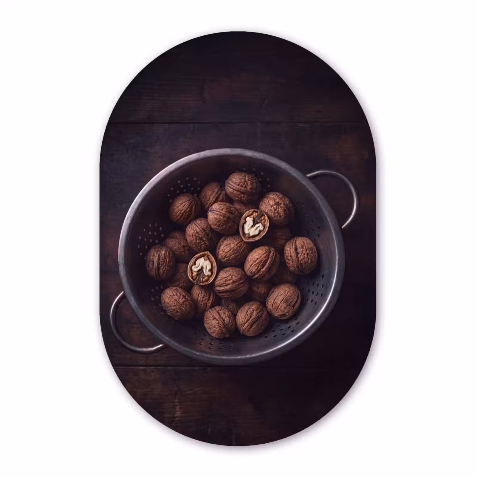 Muurovaal aluminium - Walnoot - Eten - Donker — 1