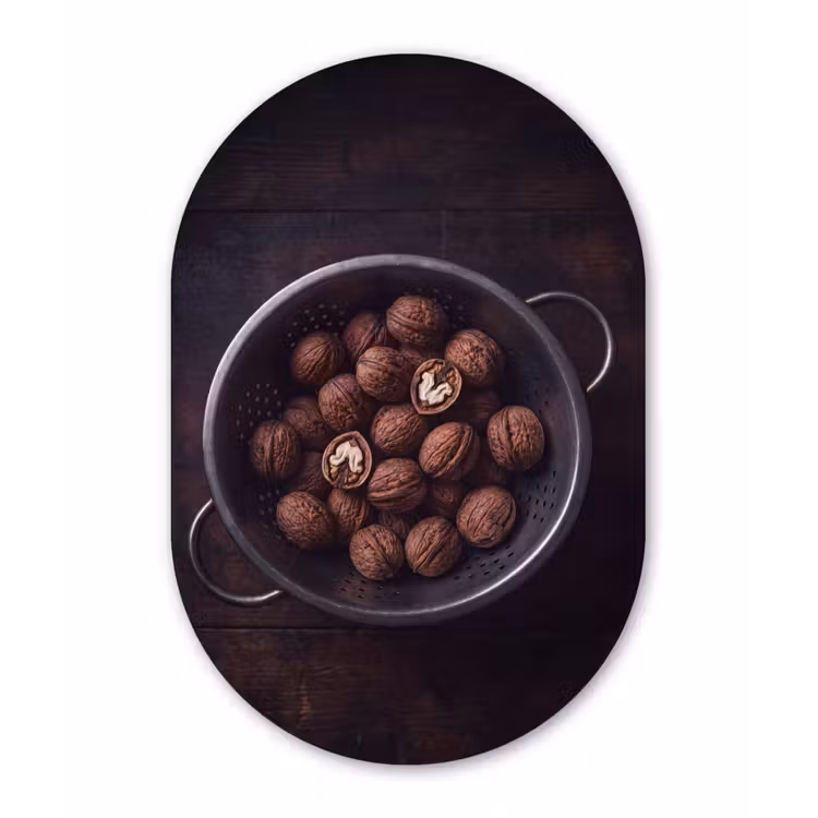 Muurovaal aluminium - Walnoot - Eten - Donker — 1
