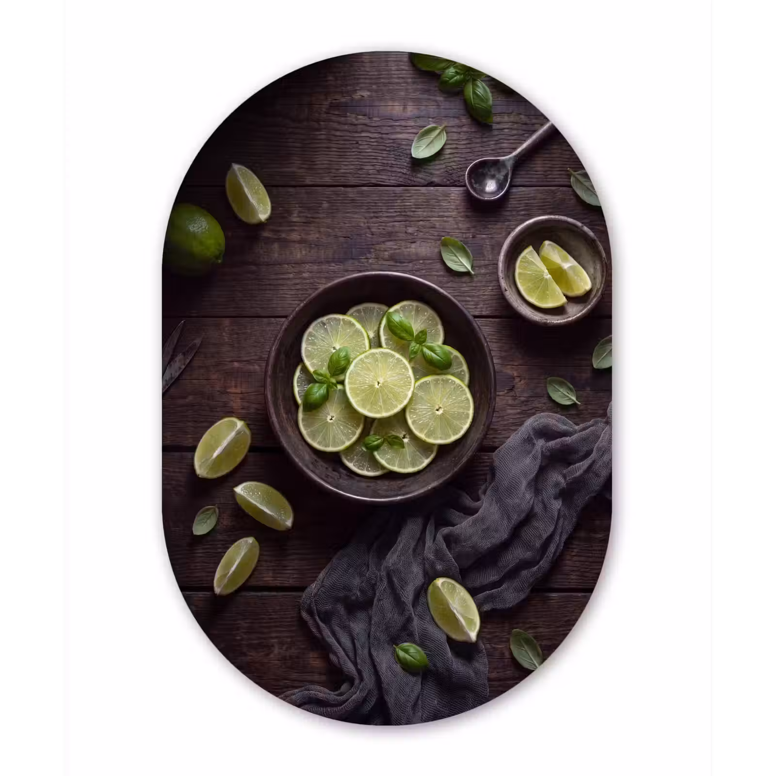 Muurovaal aluminium - Fruit - Groen - Eten — 1