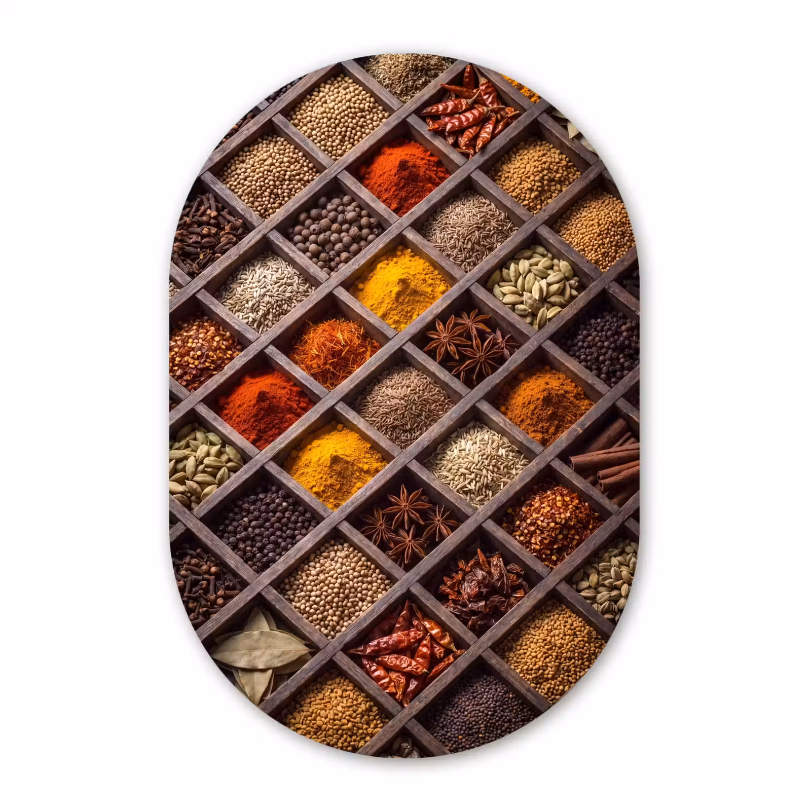 Muurovaal - Glas - Kruiden - Houten - Eten — 1