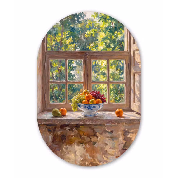 Muurovaal aluminium - Fruit - Vensterbank - Natuur — 1