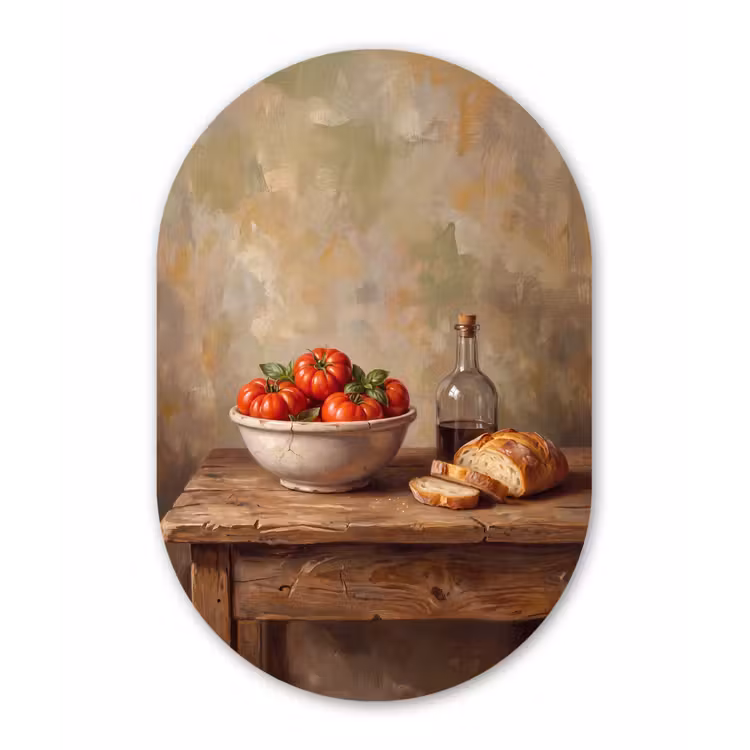Muurovaal aluminium - Tomaten - Kom - Eten — 1