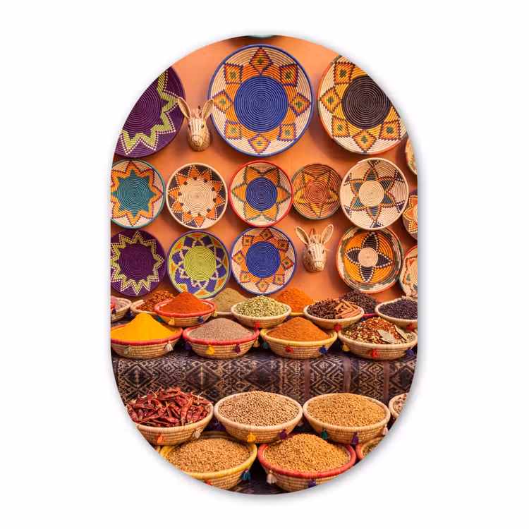 Muurovaal - Glas - Eten - Kleurrijk - Cultuur — 1