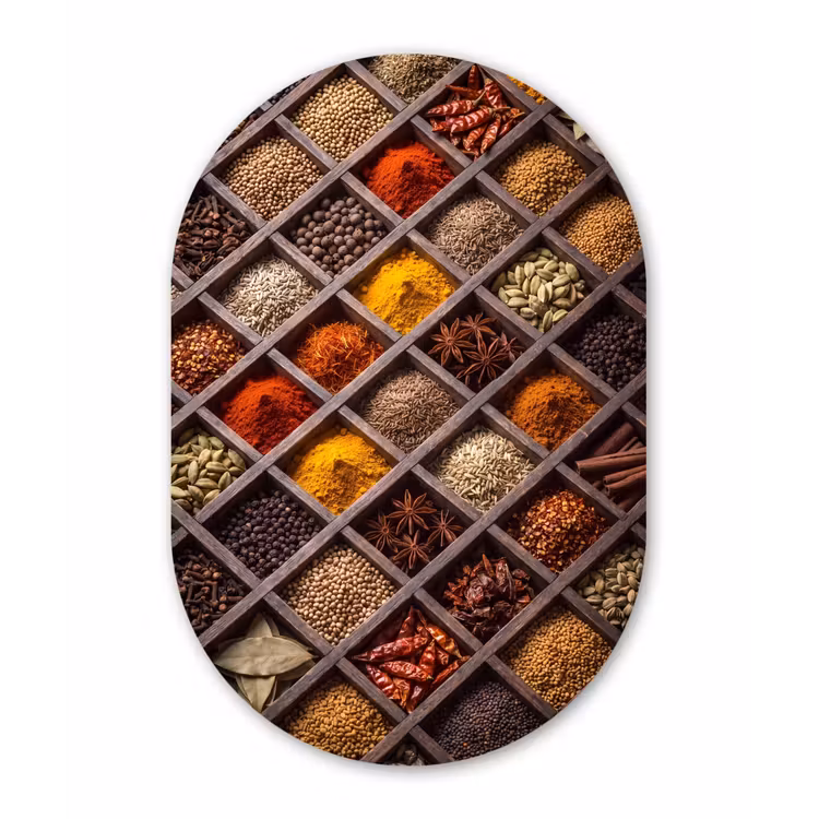 Muurovaal - Glas - Kruiden - Houten - Eten — 1
