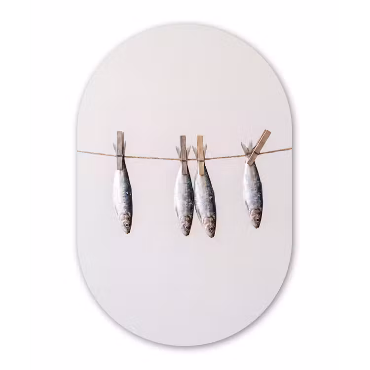 Muurovaal aluminium - Vis - Hangend - Eten — 1