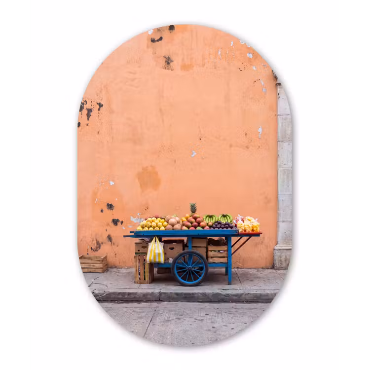 Muurovaal - Glas - Fruit - Kar - Straat — 1