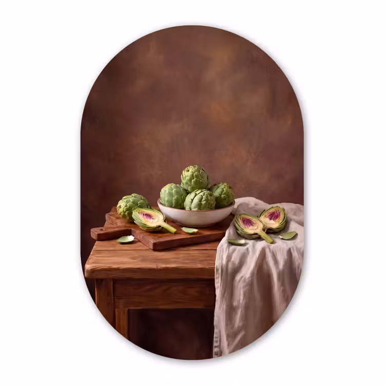 Muurovaal - Glas - Groenten - Artisjok - Keuken — 1
