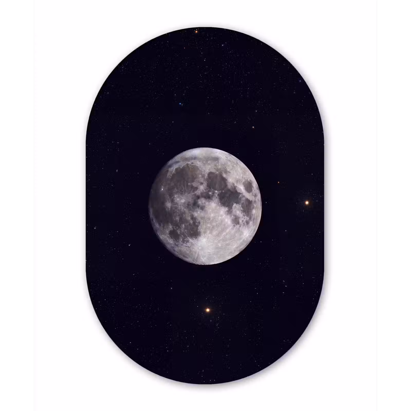 Muurovaal - Glas - Maan - Sterren - Ruimte — 1
