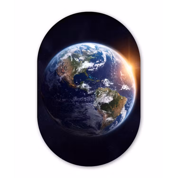 Muurovaal aluminium - Planeet - Ruimte - Kosmos — 1