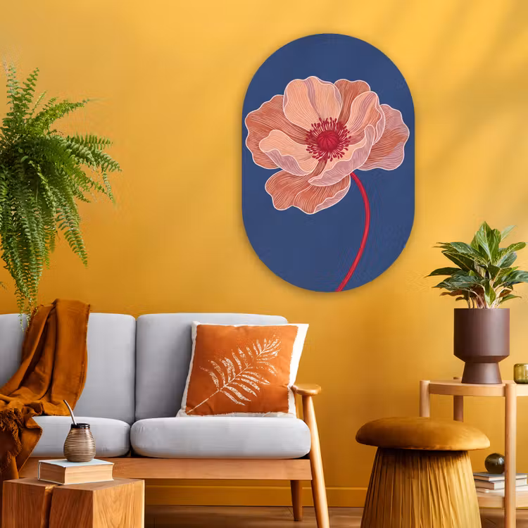 Muurovaal - Glas - Bloemen - Modern - Abstract — 3