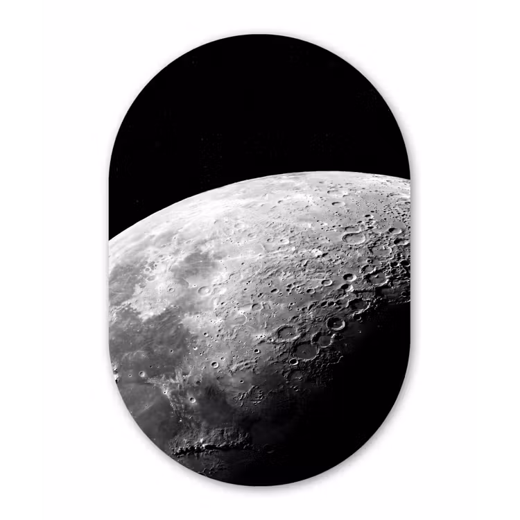 Muurovaal - Glas - Maan - Kraters - Ruimte — 1