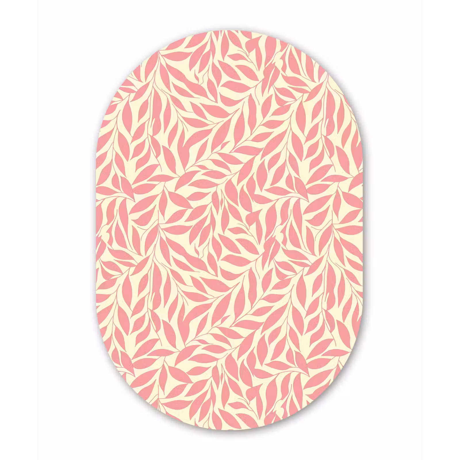 Muurovaal aluminium - Roze - Bladeren - Dynamisch - Patroon — 1