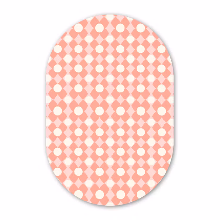 Muurovaal aluminium - Koraal - Retro - Geometrisch - Patroon — 1