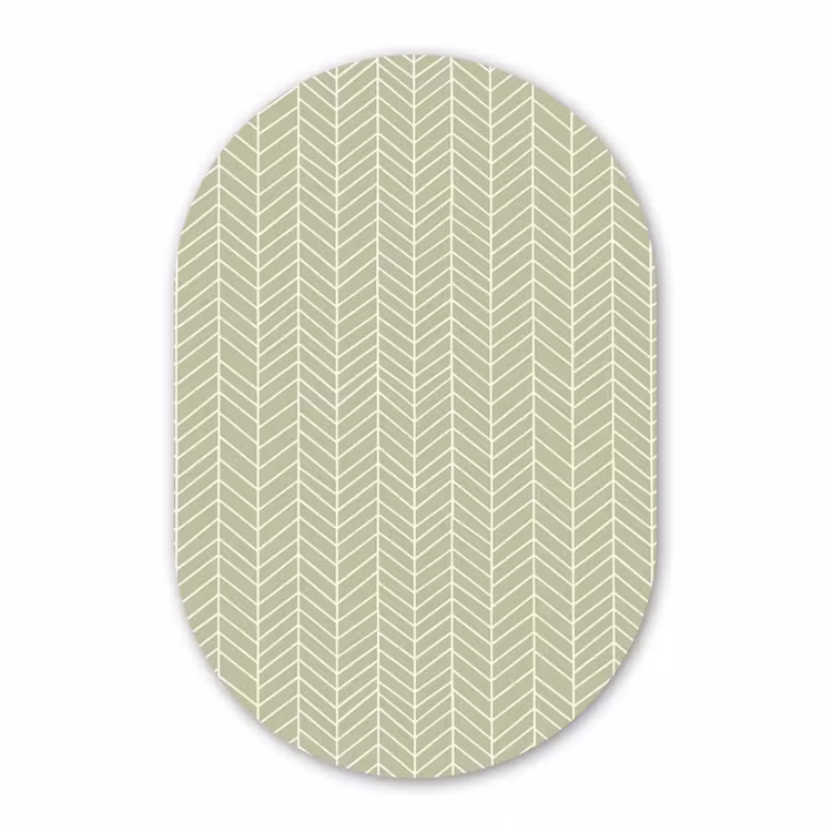 Muurovaal aluminium - Saliegroen - Visgraat - Geometrisch - Patroon — 1