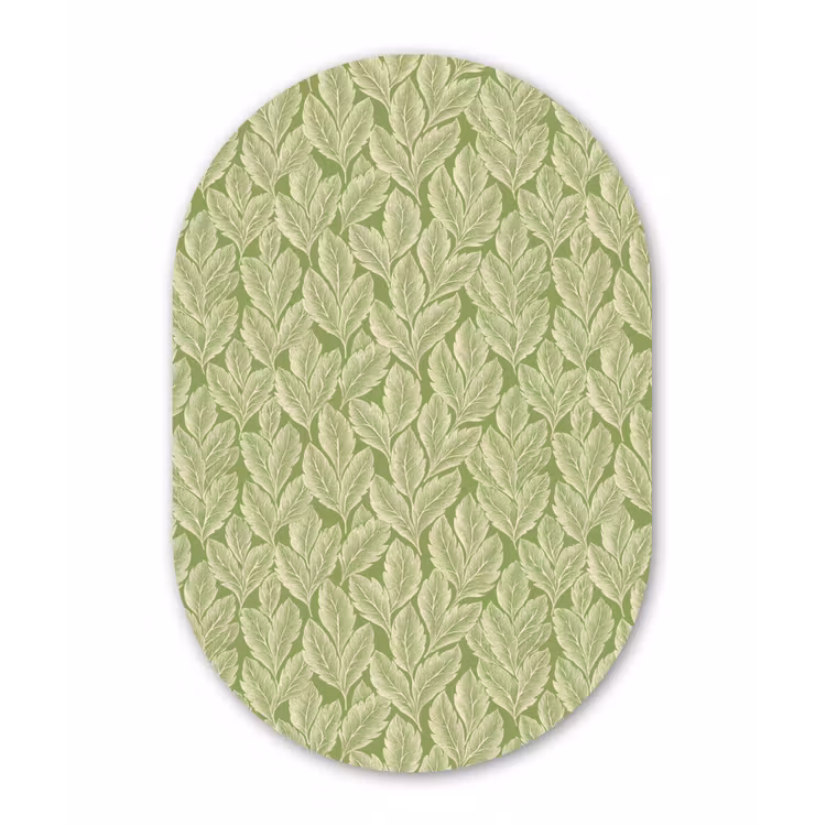 Muurovaal - Glas - Groen - Botanisch - Bladeren - Vintage - Patroon — 1