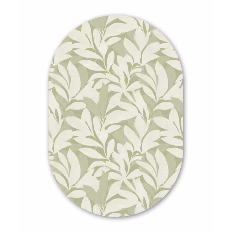 Muurovaal - Glas - Saliegroen - Botanisch - Minimalistisch - Patroon — 1