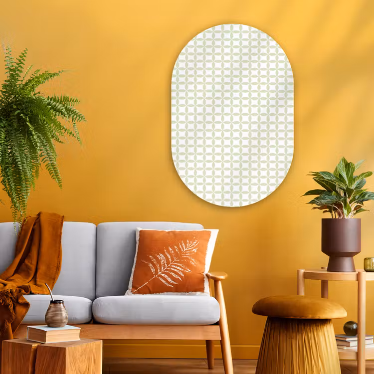 Muurovaal - Glas - Saliegroen - Geometrisch - Cirkels - Patroon — 3