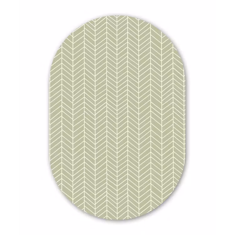 Muurovaal - Glas - Saliegroen - Visgraat - Geometrisch - Patroon — 1