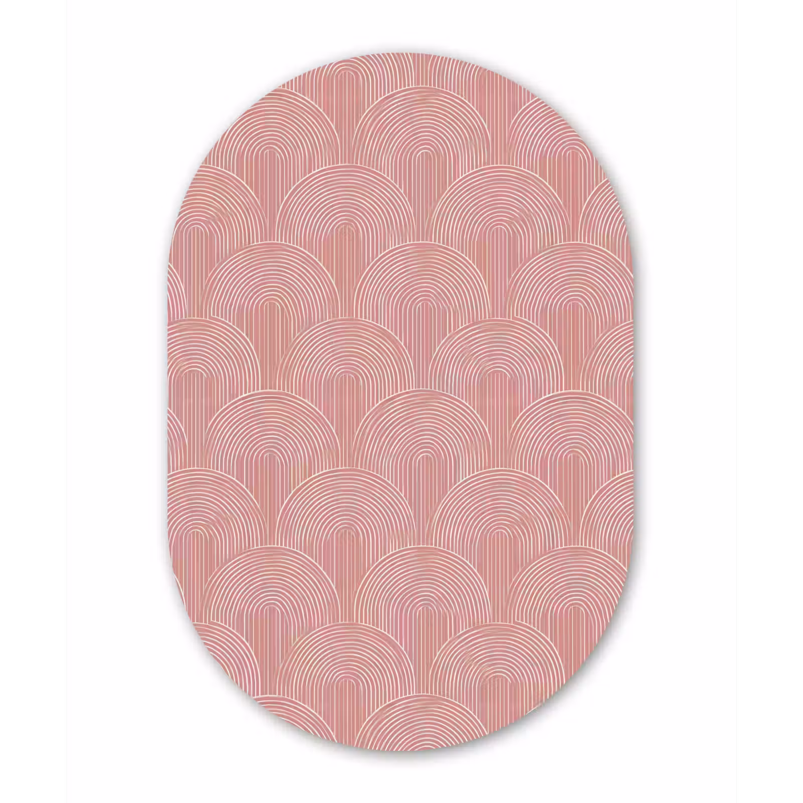 Muurovaal - Glas - Oudroze - Bogen - Deco - Lijnen — 1
