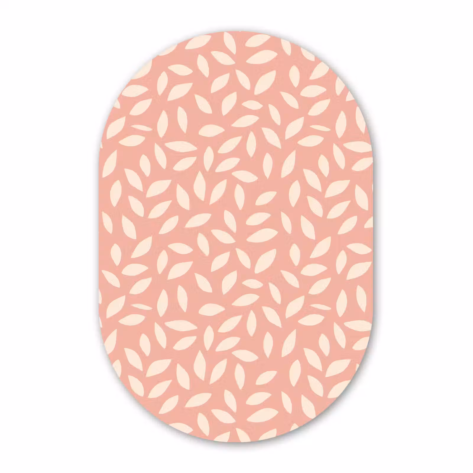 Muurovaal - Glas - Roze - Bladeren - Speels - Patroon — 1