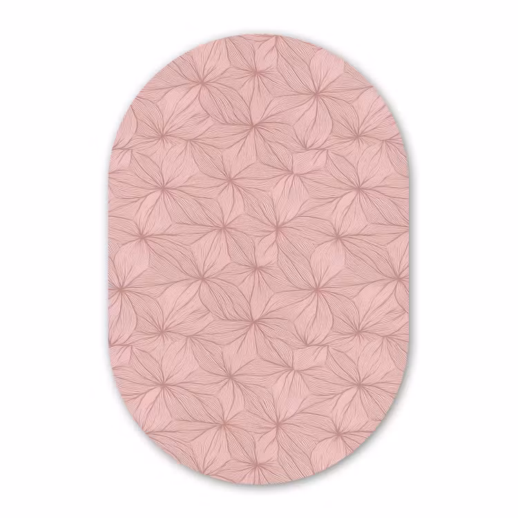 Muurovaal aluminium - oederroze - Bloemen - Reliëf - Textuur — 1