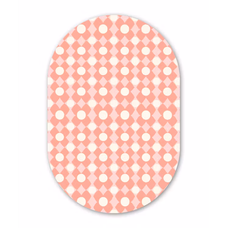 Muurovaal - Glas - Koraal - Retro - Geometrisch - Patroon — 1