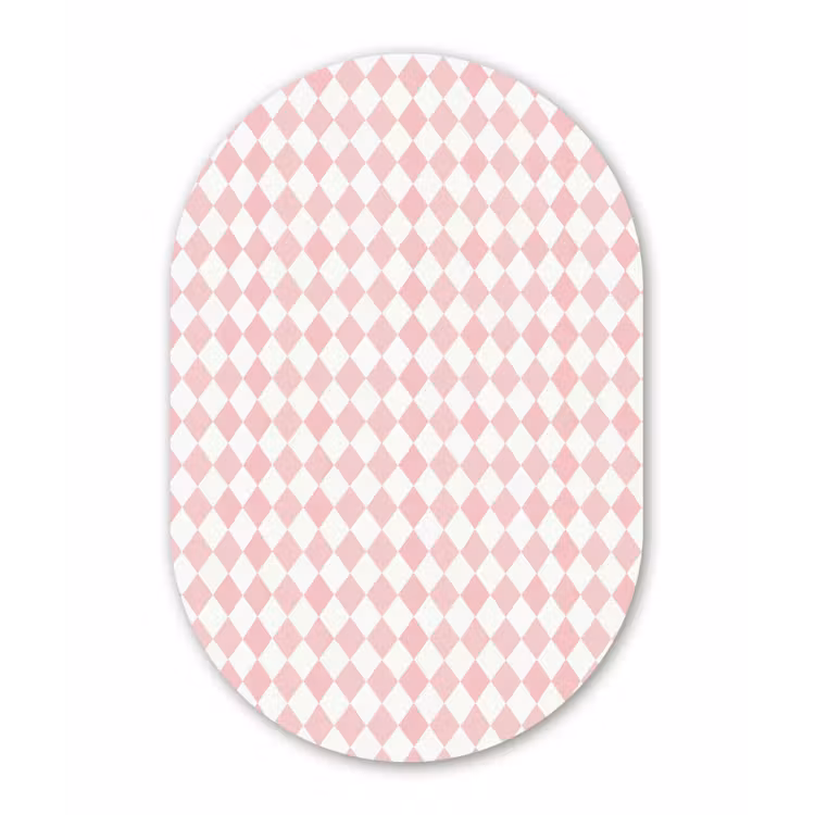 Muurovaal - Glas - Lichtroze - Ruiten - Geometrisch - Patroon — 1
