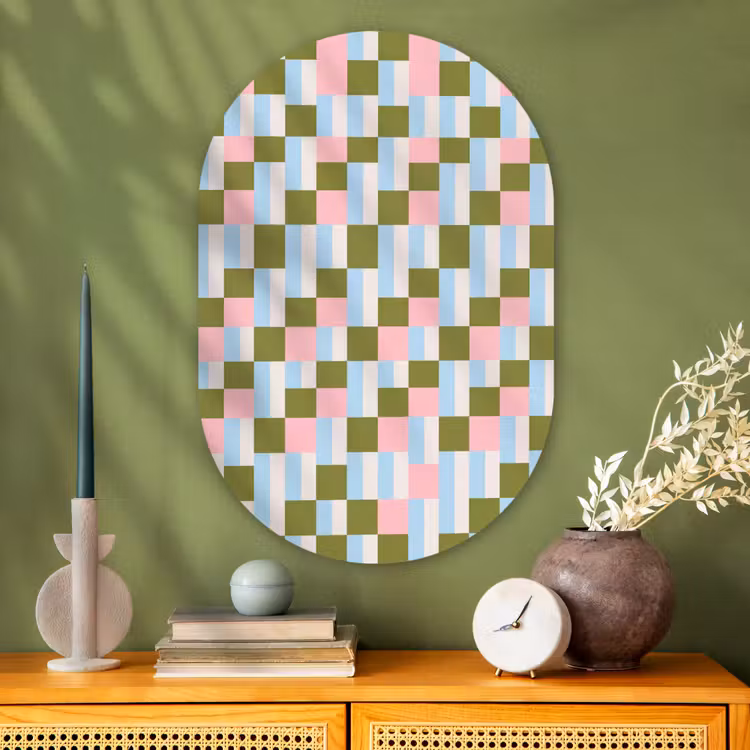 Muurovaal - Glas - Patroon - Geometrisch - Abstract - Kleurrijk - Modern — 2