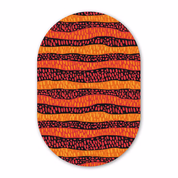 Muurovaal aluminium - Oranje - Roze - Expressief - Patroon — 1