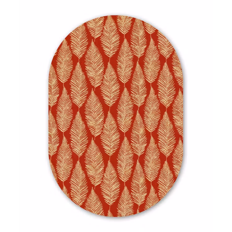 Muurovaal aluminium - Rood - Botanisch - Varen - Patroon — 1