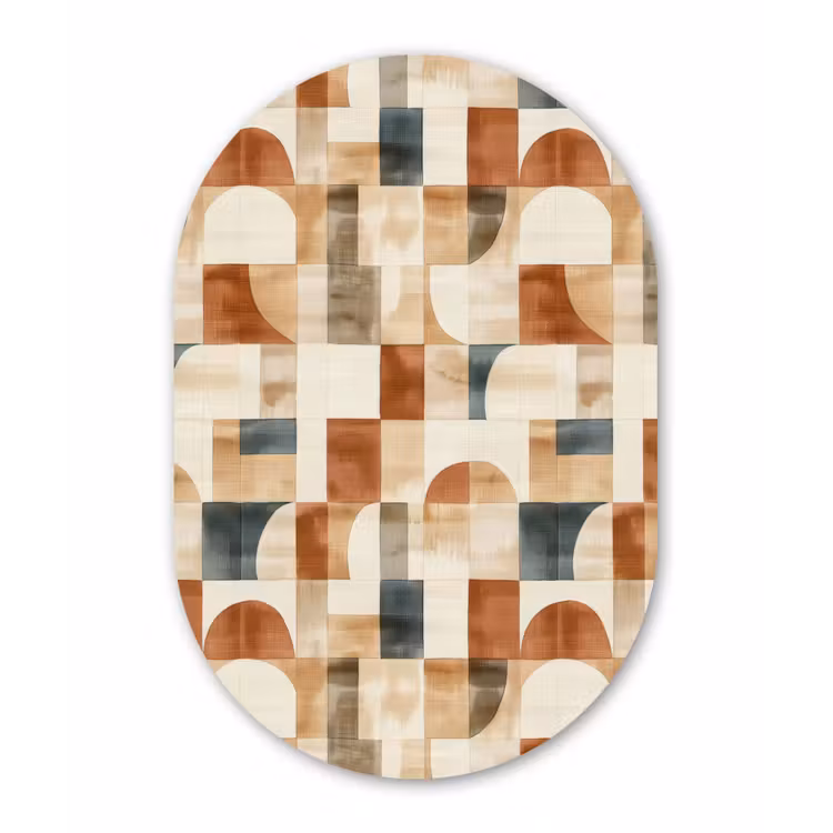 Muurovaal aluminium - Terracotta - Geometrisch - Aquarel - Textuur — 1